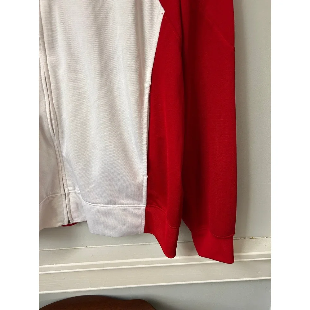 Adidas Men XL Morningside Mustangs Climalite Track Jacket Red White Full Zip